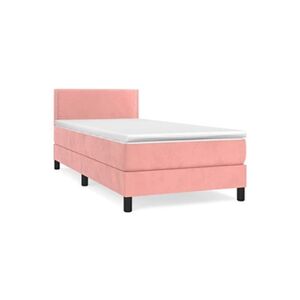 VIDAXL Lit à sommier tapissier et matelas Rose 80x200 cm Velours - Publicité