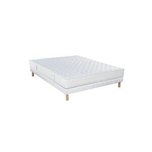 Essenzia - Ensemble Matelas Mousse 110x200 cm - PLAISIR, Sommier Tradition Graphic 13cm et Pieds - Ferme - Epaisseur 24 cm - Fabrication Française - Publicité