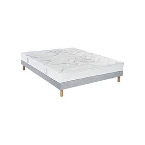 Essenzia - Ensemble Matelas Latex 180x200 cm - NATURE LATEX 240, Sommier Tradition Graphic et Pieds - Equilibré - Epaisseur 24 cm - Frabrication Française - Publicité