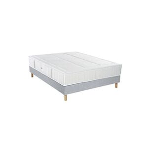 Essenzia - Ensemble Matelas Ressort 80x210 cm - SPRING 2600 Ferme, Sommier Tradition Graphic 19 cm et Pieds - Epaisseur 30 cm - Frabrication Française - Publicité