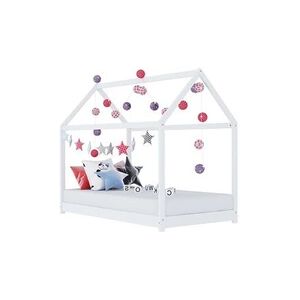 VIDAXL Cadre de lit d'enfant blanc bois de pin massif 70x140 cm - Publicité