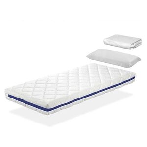 Dreamdi Pack Matelas 90X200 HERMES LIT ENFANT, Epaisseur 11 CM + 1 Oreiller à memoire 90X35 + 1 Protege matelas 90X200 - Publicité