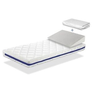 Dreamdi Pack matelas HERMES 60x120 epaisseur 11 cm + plan incline 15º + protege matelas 60x120cm - Publicité