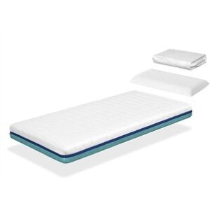 DORMALIT Pack Matelas 90X200 LIT ENFANTS h13 CM BASIC PRO + 1 oreiller junior 90x35 cm + 1 Protège matelas 90x200 cm - Publicité