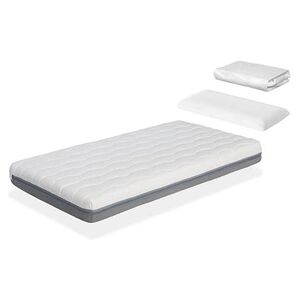 DORMALIT Pack Matelas 90X200 KALA LIT ENFANT, Epaisseur 13 CM + 1 Oreiller a memoire 90x35 + 1 Protege matelas 90x200 - Publicité