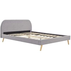 Loungitude Cadre de lit MOBY avec sommier à lattes en tissu - Gris, Largeur - 140 cm - Publicité