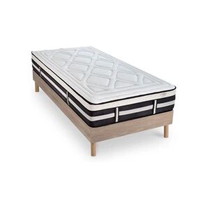 Maison Aubertin Matelas Calliope Mousse Haute densité Accueil Mémoire de forme et sommier kit bois - 90 x190 cm - Publicité