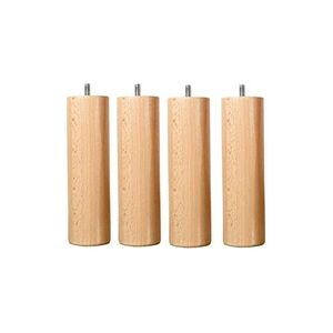 Bellecour LITERIE - Jeu de pieds de lit cylindriques en bois Hauteur 30 cm (lot de 4) - Publicité