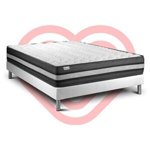 VITALIT Ensemble matelas 160 x 200 cm Mousse polyuréthane à mémoire de forme VITAL POWER ZEN - 24 cm - Ferme - sommier Blanc - Publicité