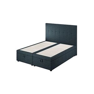 Le Roi du Matelas Lit Coffre Cassia Bleu - 140x190 cm - Cadre en mdf / hêtre - Hauteur 38 cm - - Publicité