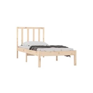 VIDAXL Cadre de lit bois de pin massif 90x190 cm simple - Publicité