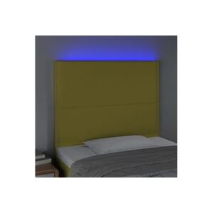 VIDAXL Tête de lit à LED Vert 80x5x118/128 cm Tissu - Publicité