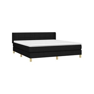 VIDAXL Sommier à lattes de lit avec matelas Noir 160x200 cm Tissu - Publicité