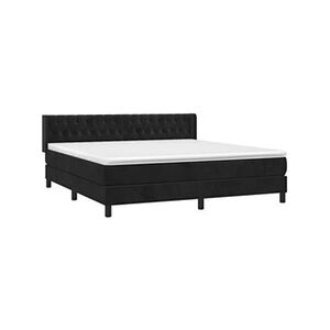 VIDAXL Lit à sommier tapissier avec matelas Noir 180x200 cm Velours - Publicité