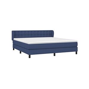 VIDAXL Lit à sommier tapissier avec matelas Bleu 180x200 cm Tissu - Publicité