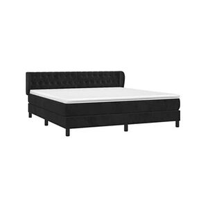 VIDAXL Lit à sommier tapissier avec matelas Noir 180x200 cm Velours - Publicité