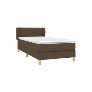 VIDAXL Lit à sommier tapissier avec matelas Marron foncé 80x200 cm - Publicité