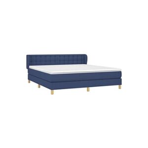 VIDAXL Lit à sommier tapissier avec matelas Bleu 180x200 cm Tissu - Publicité