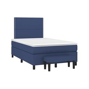 VIDAXL Sommier à lattes de lit avec matelas Bleu 120x200 cm Tissu - Publicité