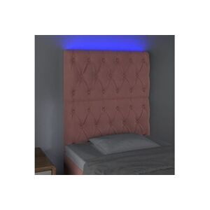 VIDAXL Tête de lit à LED Rose 80x7x118/128 cm Velours - Publicité