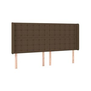 VIDAXL Tête de lit à LED Marron foncé 203x16x118/128 cm Tissu - Publicité