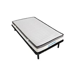 Vente-Unique.com Ensemble cadre à lattes + matelas 90 x 200 cm mousse mémoire de forme ép.19cm - ORTHOMEMORY II de DREAMEA - Publicité