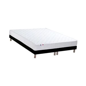 I D Literie Ensemble Matelas Mousse Accueil Latex 3 Zones Initialbi Confort + Sommier 2x80x200 Noir - Publicité