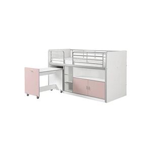 Altobuy BAYMAX - Lit Combiné 90x200cm Rose avec Bureau sur Roulettes - - Publicité