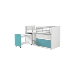 Altobuy BAYMAX - Lit Combiné 90x200cm Turquoise avec Bureau sur Roulettes - - Publicité