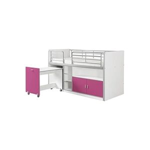 Altobuy BAYMAX - Lit Combiné 90x200cm Fuchsia avec Bureau sur Roulettes - - Publicité