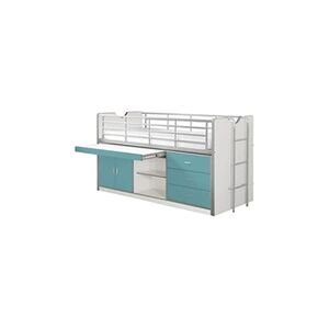 Altobuy BAYMAX - Lit Combiné 90x200cm Turquoise avec Bureau Coulissant - - Publicité