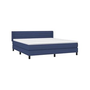 VIDAXL Lit à sommier tapissier avec matelas Bleu 180x200 cm Tissu - Publicité