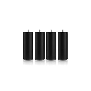 Bellecour LITERIE - Jeu de pieds de lit cylindriques en métal Noirs Hauteur 20 cm (lot de 4) - Publicité