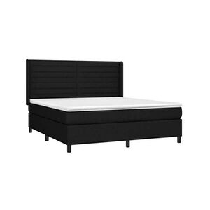 VIDAXL Sommier à lattes de lit avec matelas Noir 180x200 cm Tissu - Publicité