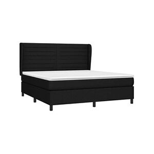 VIDAXL Sommier à lattes de lit avec matelas Noir 180x200 cm Tissu - Publicité