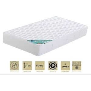 Provence Literie Matelas 180x200 x 21 cm - Ferme - Aertech+ 35 Kg/m3 HR Haute Densité - Hypoallergénique - 5 Zones de Confort - Publicité