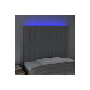 VIDAXL Tête de lit à LED Gris clair 100x5x118/128 cm Tissu - Publicité