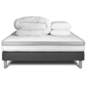 VITALIT Pack prêt à dormir 180 x 200 cm Mousse VITAL RELAX - 18 cm - Ferme - sommier kit Gris - Publicité