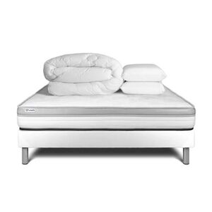 VITALIT Pack prêt à dormir 140 x 190 cm Mousse VITAL RELAX - 18 cm - Ferme - sommier kit Blanc - Publicité