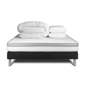 VITALIT Pack prêt à dormir 180 x 200 cm Mousse VITAL RELAX - 18 cm - Ferme - sommier kit Noir - Publicité