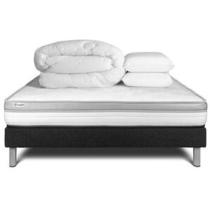 VITALIT Pack prêt à dormir 200 x 200 cm Mousse VITAL RELAX - 18 cm - Ferme - sommier kit Noir - Publicité