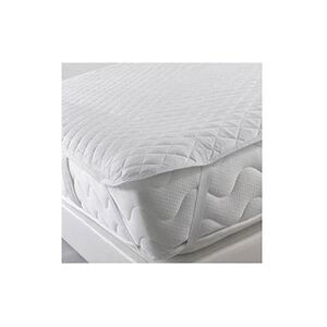 Non renseigné Surmatelas avec élastiques - 140 x 190 cm - Microfibre unie Blanc - Publicité