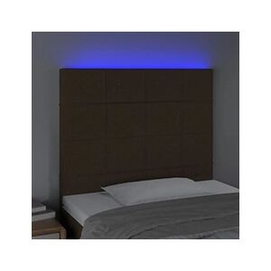 VIDAXL Tête de lit à LED Marron foncé 80x5x118/128 cm Tissu - Publicité