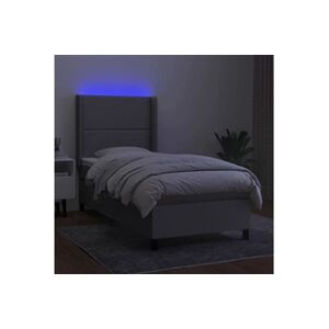 VIDAXL Sommier à lattes de lit matelas LED Gris clair 90x200cm Tissu - Publicité