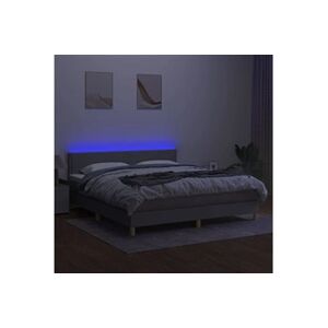 VIDAXL Sommier à lattes de lit et matelas et LED Gris clair 180x200 cm - Publicité