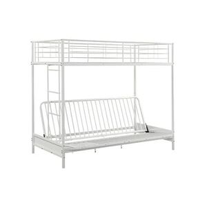 Vente-Unique.com Lit mezzanine 90 x 190 cm - Avec banquette convertible - Métal - Blanc - MODULO V - Publicité