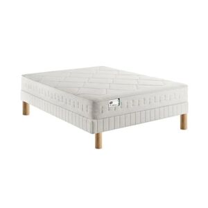 Simmons Ensemble matelas first fr2 avec sommier avec pieds 140x190 - Publicité