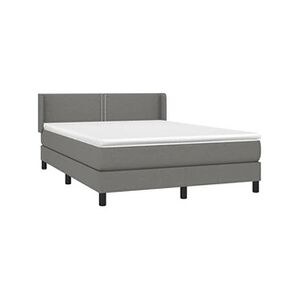 VIDAXL Sommier à lattes de lit avec matelas Gris foncé 140x190cm Tissu - Publicité