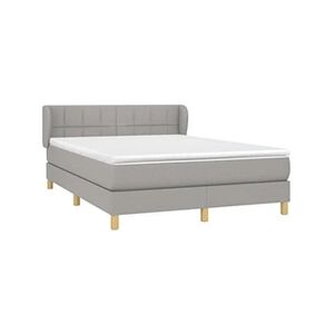 VIDAXL Sommier à lattes de lit avec matelas Gris clair 140x200cm Tissu - Publicité