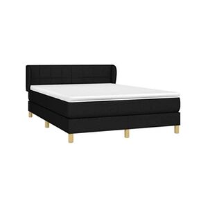 VIDAXL Sommier à lattes de lit avec matelas Noir 140x200 cm Tissu - Publicité